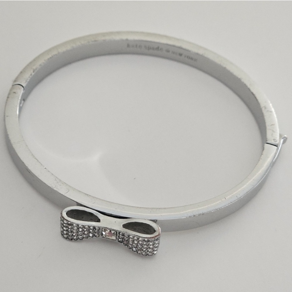 kate spade Silver Bow Crystal Bangle Bracelet